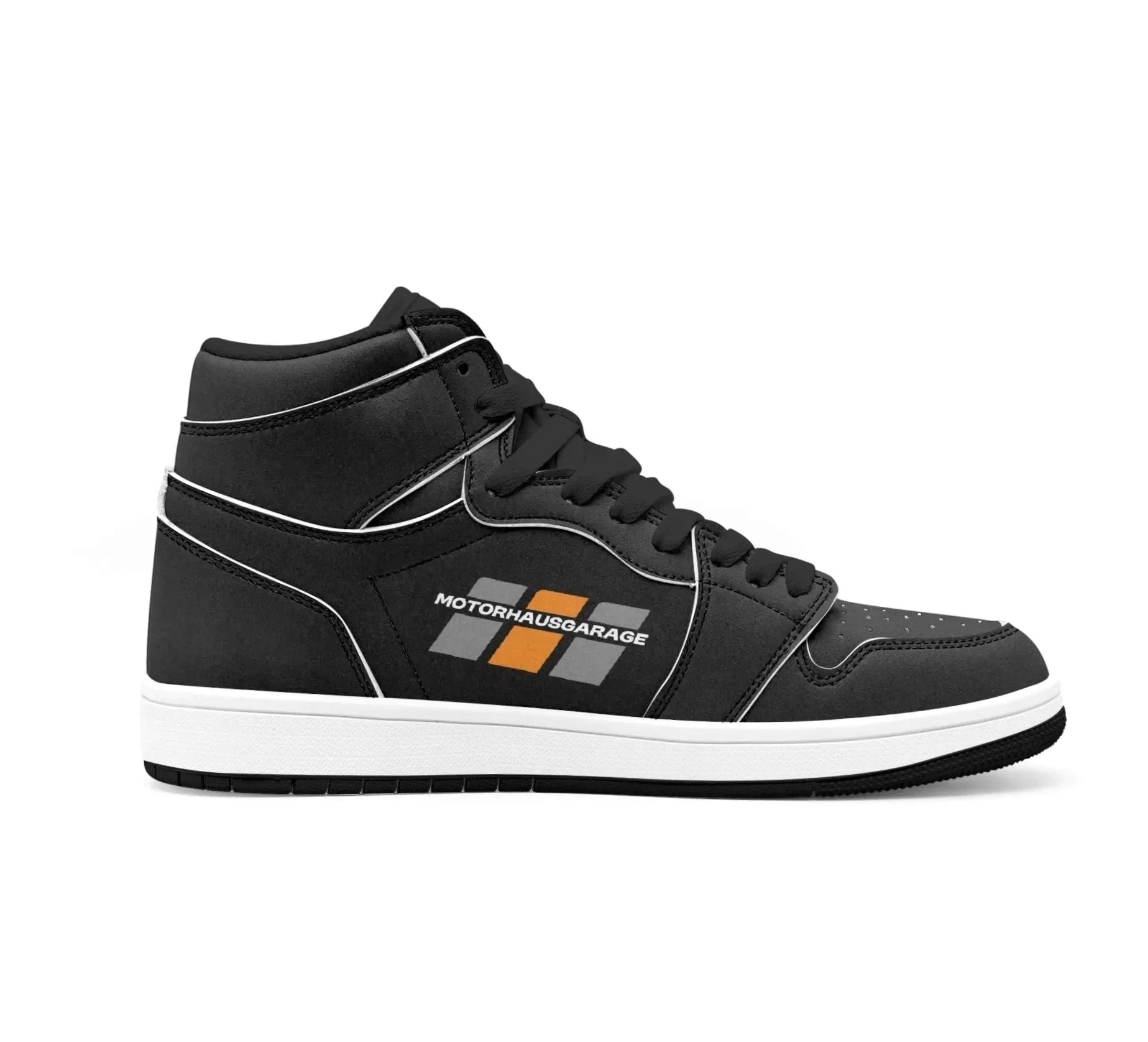 Motorhaus Garage 'Stealth' High Top leather sneakers - Full carbon
