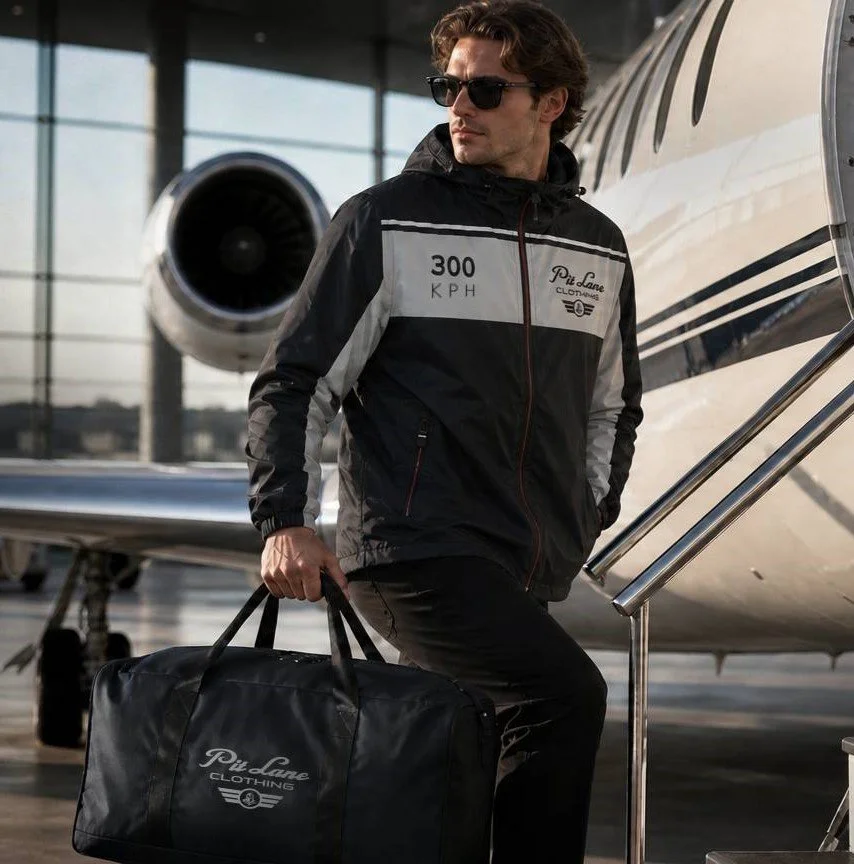 Pit Lane Clothing:  300 KPH Waterproof Quilted Race Jacket - Silver