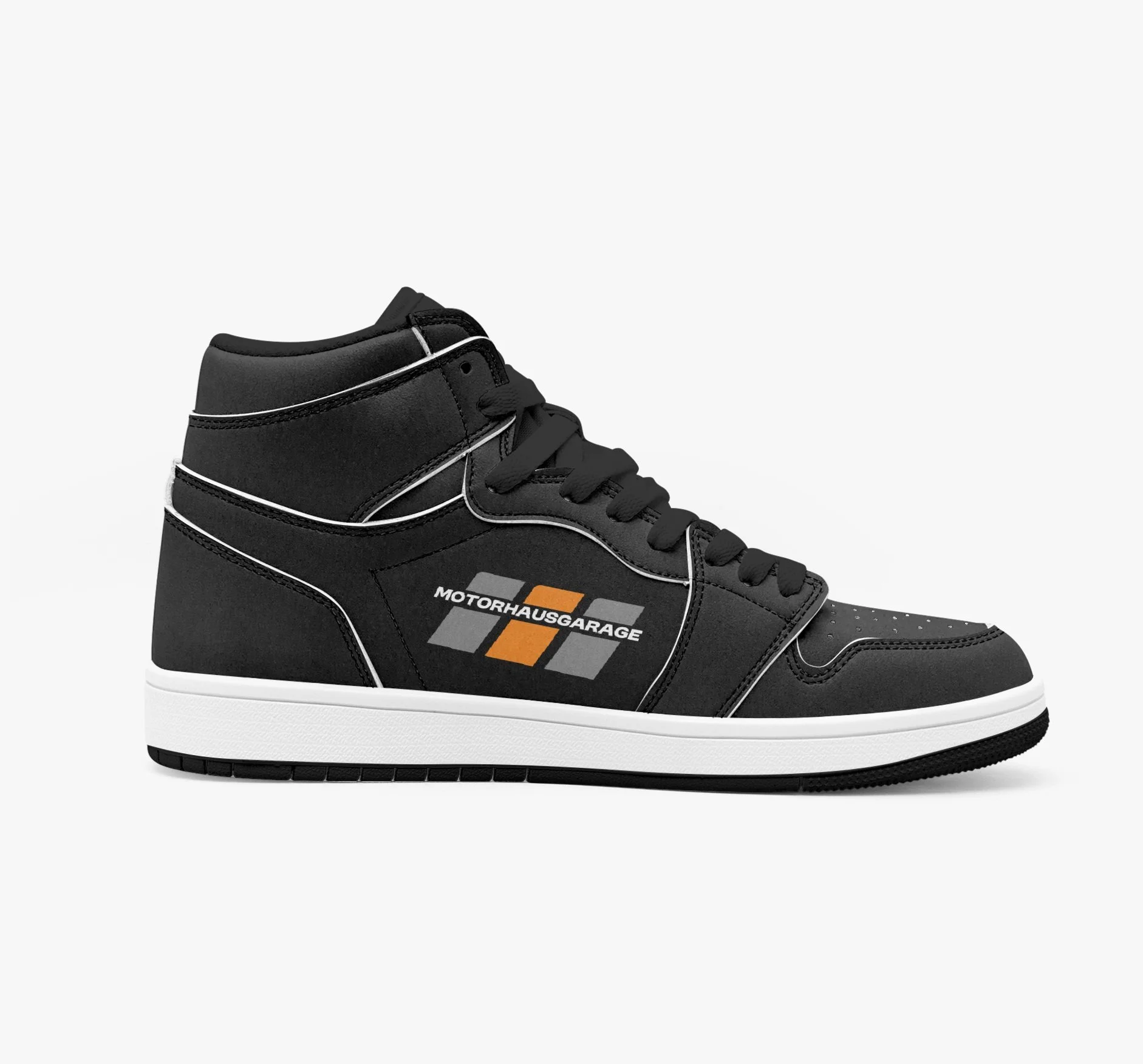 Motorhaus Garage 'Stealth' High Top leather sneakers - Full carbon