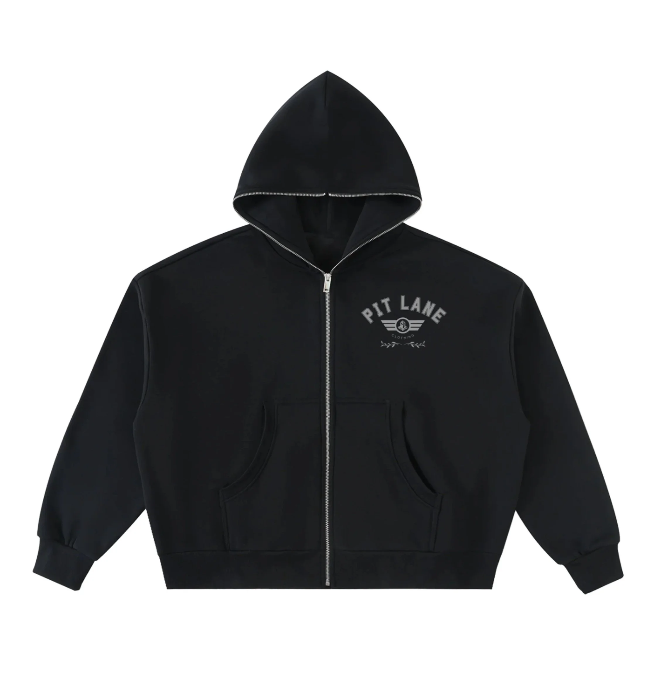 Pit Lane Clothing: Fleeced Full-Zip Boxy Hoodie