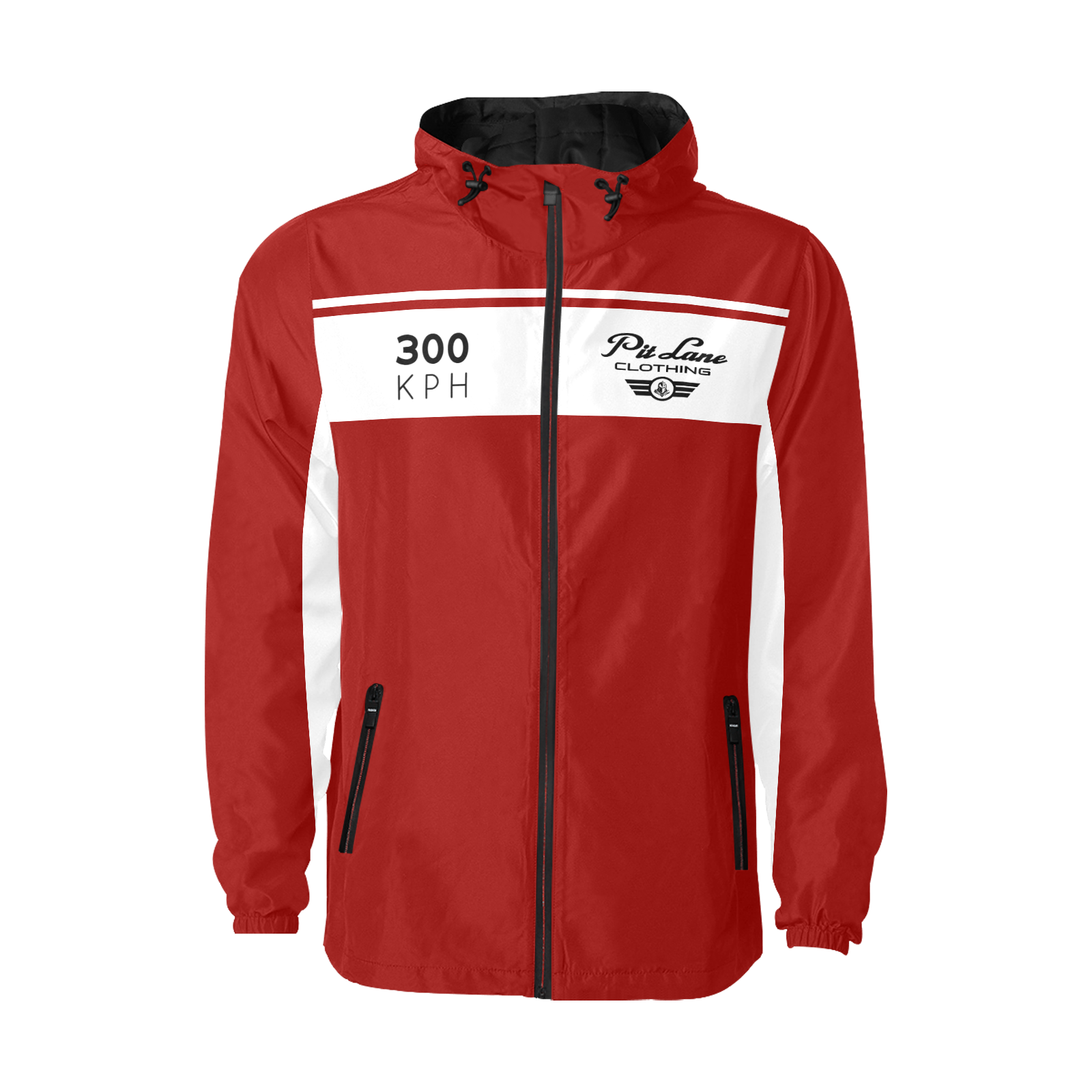 Pit Lane Clothing:  Waterproof Quilted Race Jacket - 300 KPH Monza Red
