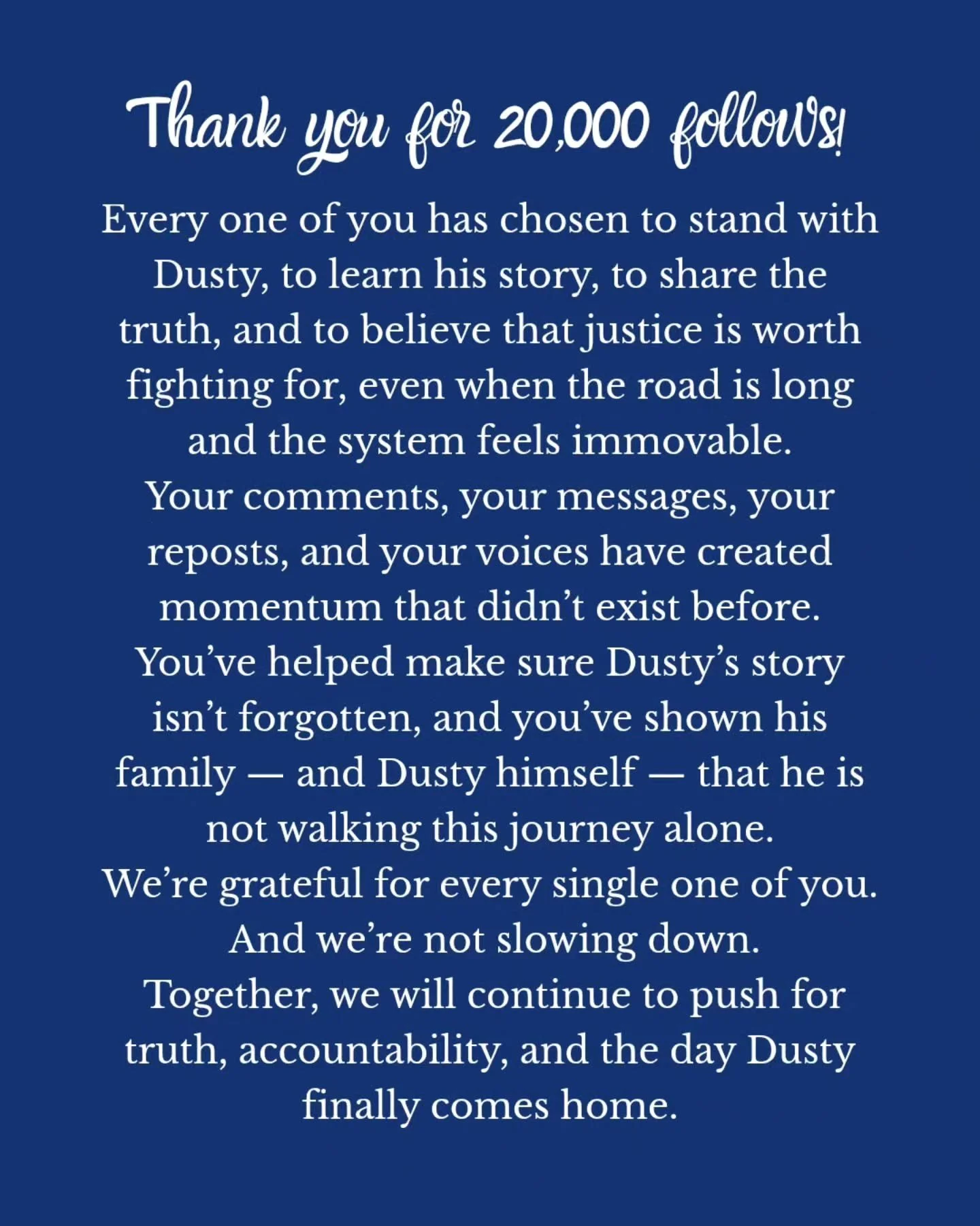 Your continued support gives this fight strength. Thank you 🇺🇸❤️💪🏼
#freedustyturner #bringdustyhome