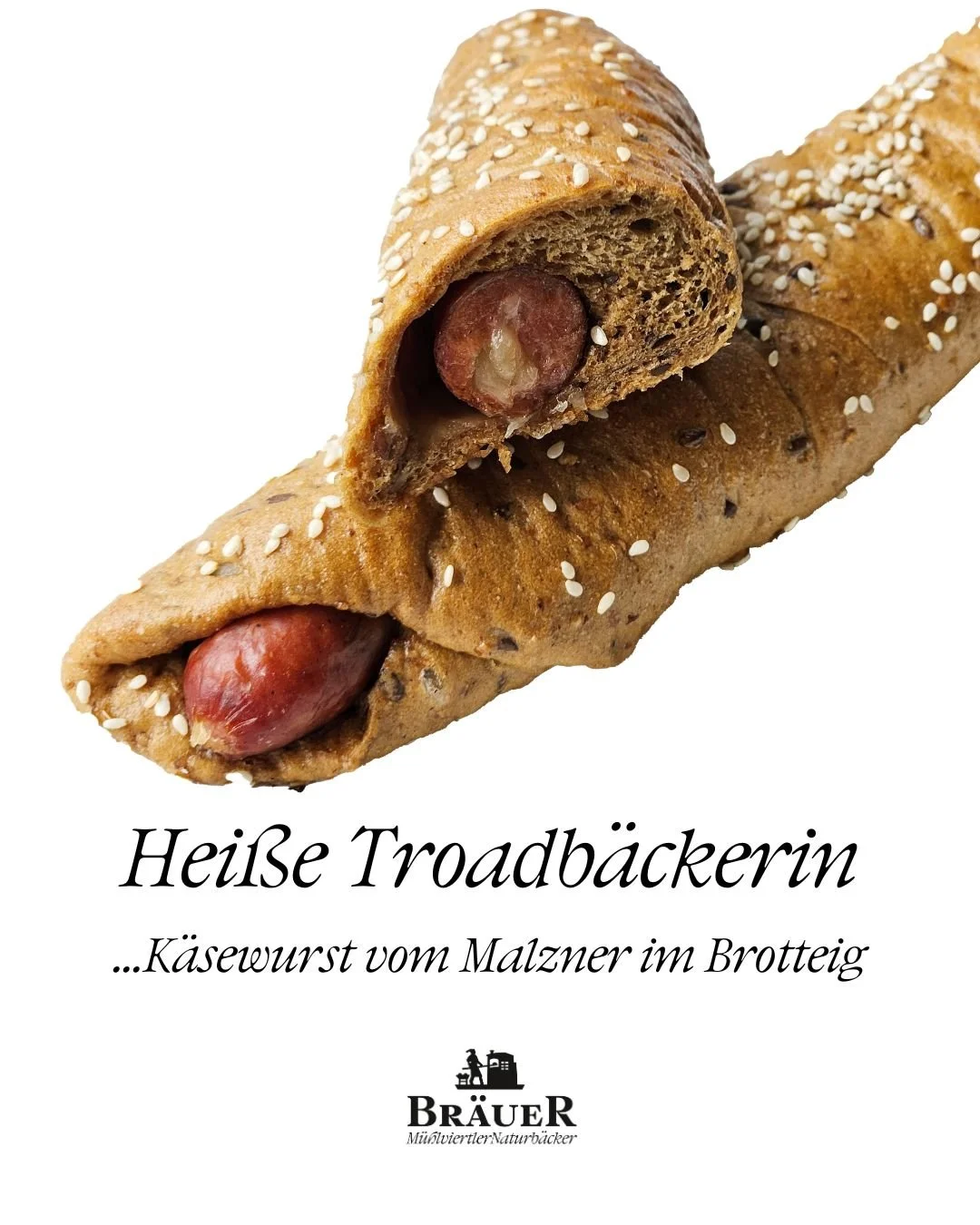 Aktion: Hei&szlig;e Troadb&auml;ckerin tiefgek&uuml;hlt im 6er Pack 😋🥖K&auml;sekrainer vom Fleischer Malzner aus Hirschbach eingebacken in  Brotteig vom Naturb&auml;cker Br&auml;uer - 👍Genuss von Daheim - 100% M&uuml;hlviertel!👍

#B&auml;ckereiBr