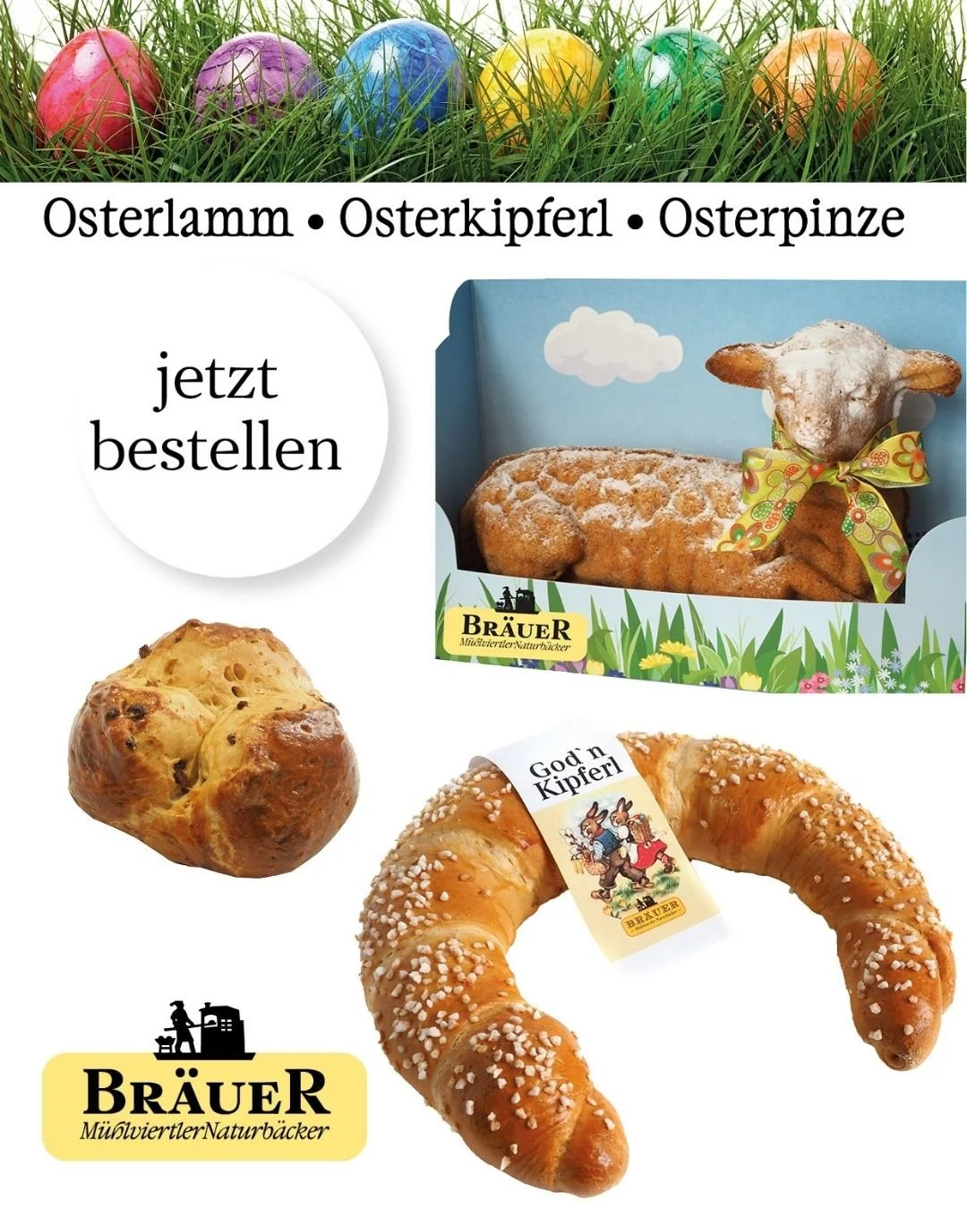 F&uuml;r ein genussvolles Osterfest!🐑🥐🐰 Oster-L&auml;mmer, Oster-Kipferl, Oster-Pinzen, Briochenesterl und Haserl &ndash; damit Ostern sch&ouml;n wird😋💕 ☎️ Wir freuen uns auf eure Bestellungen🥐 Reichenthal: 07214 4028 🥐Freistadt Pfarrgasse: 07