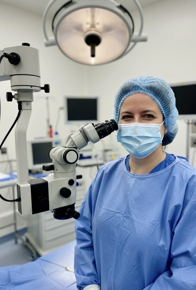 Ärtztin mit Maske im Operationssaal