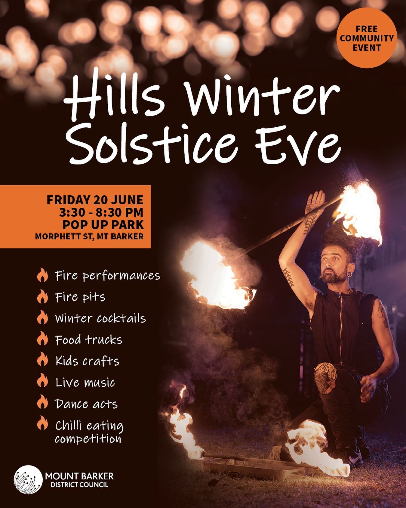 Are you coming to the Hills Winter Solstice Eve this Friday? We are! Drop by at 6:20 to see some of our teams performing! 

#mountbarker #adelaidehills #dance #wintersolstice #dancestudio #performance #comeandsee #dontmissout @mtbarkerdc