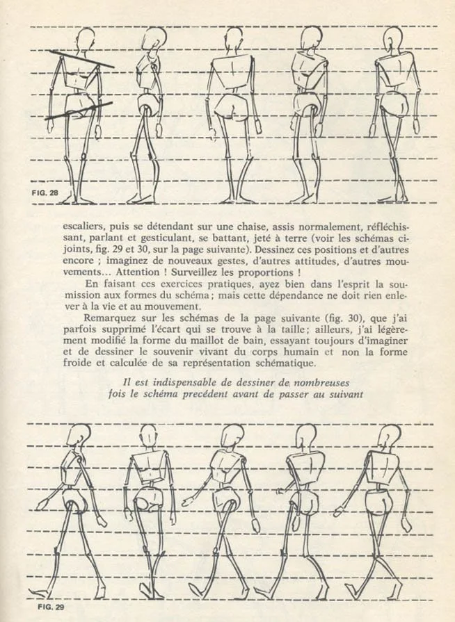 personnage qui marche en dessin