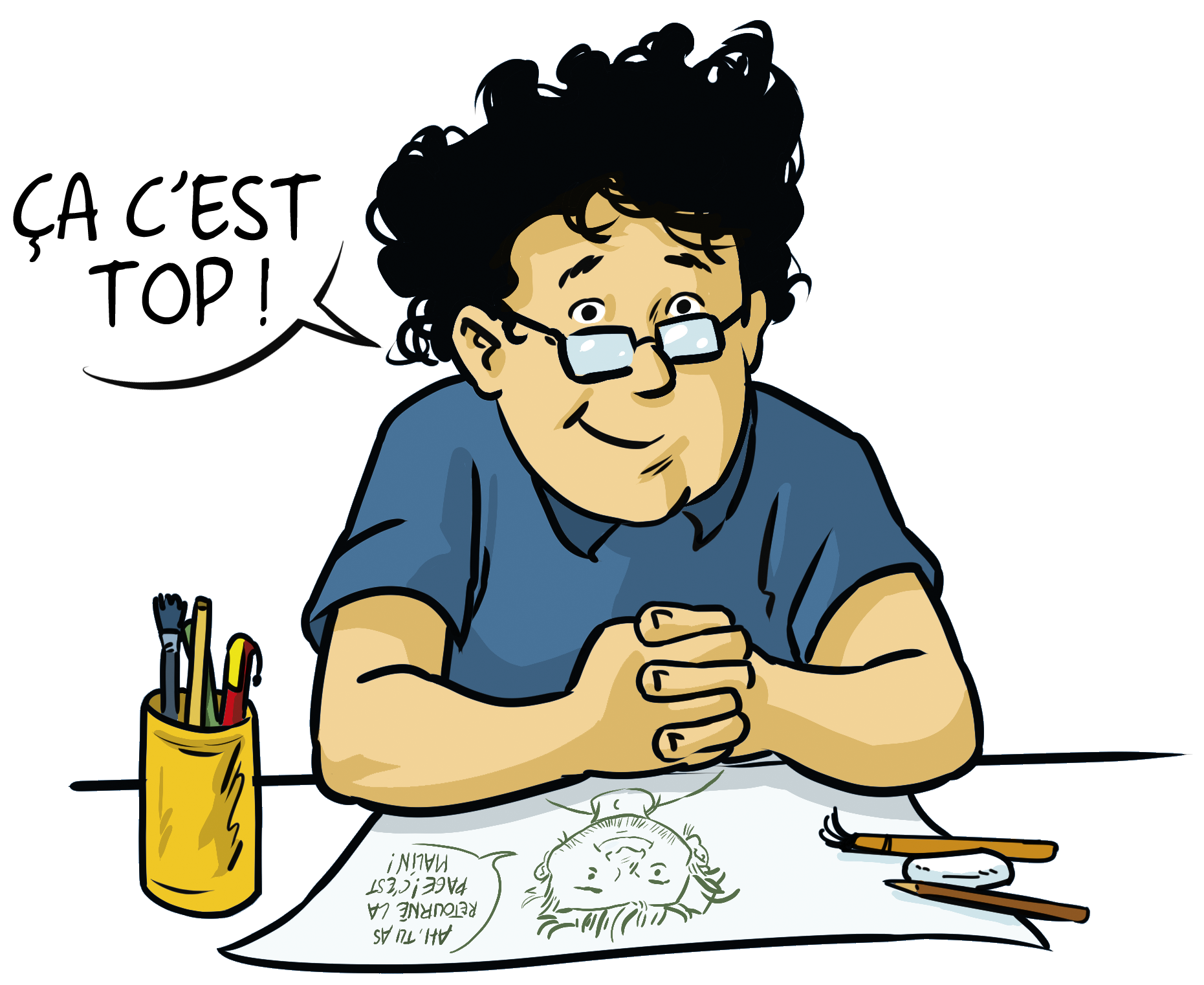 un prof de dessin sympathique