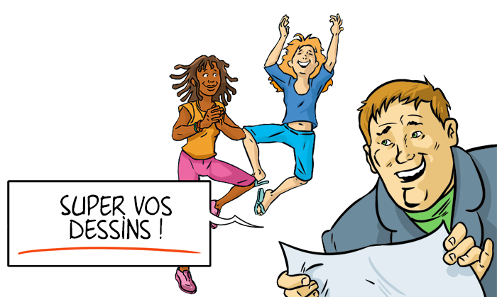 Heureuses de faire de beaux dessins