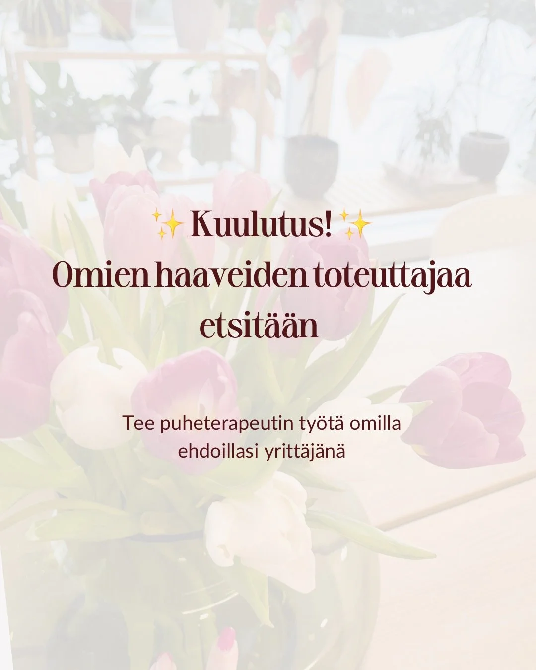 Viimeinen kuulutus t&auml;ll&auml; er&auml;&auml; ☺️ 

Tule mulle alihankkijaksi! ✨ Perusta yritys ja m&auml;&auml;r&auml;&auml; omasta ty&ouml;st&auml;si 🤍 

My&ouml;s jo yritt&auml;j&auml;n&auml; voit tulla alihankkijaksi, jos uudet maisemat ovat 