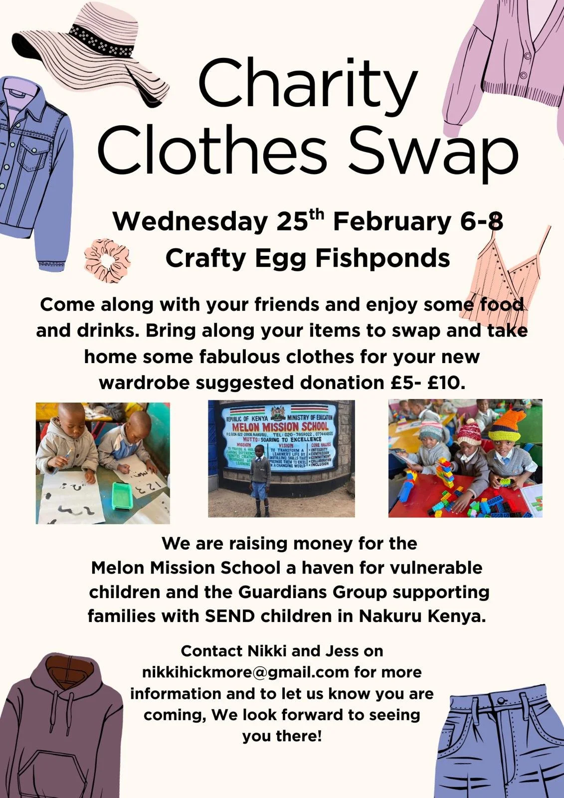 Charity Clothes Swap at Crafty Egg Fishponds