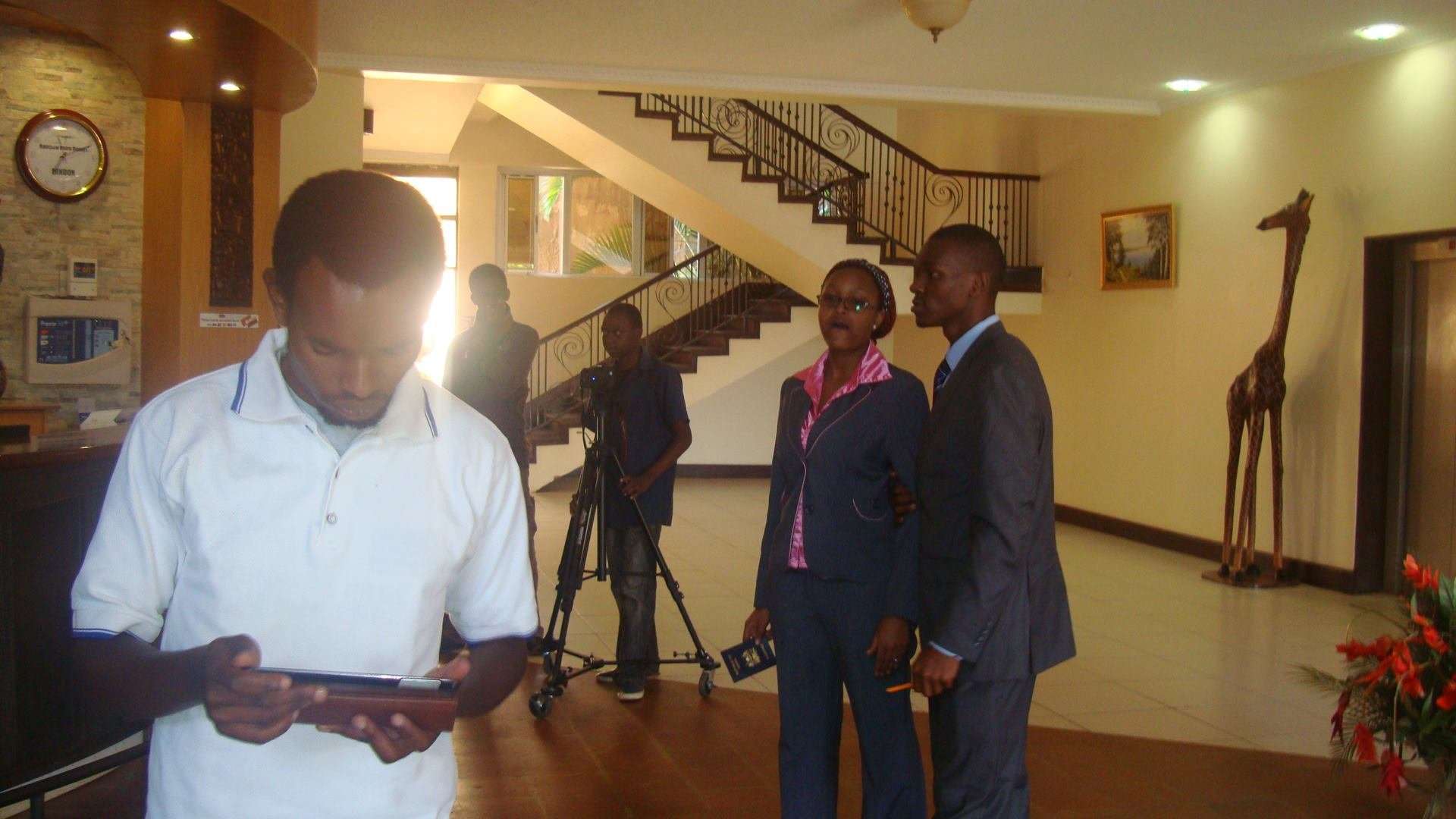 mark and faith kibathi on set Hotel.jpg