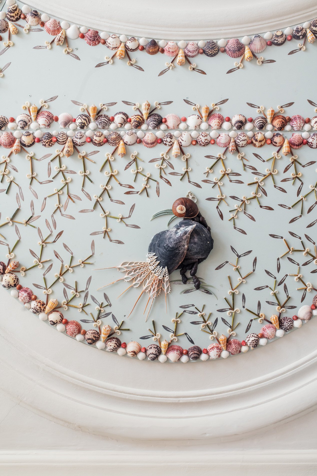 Detail of the decorated ceiling in the Art Zoo Museum bar. Photo: © Tim Mintiens