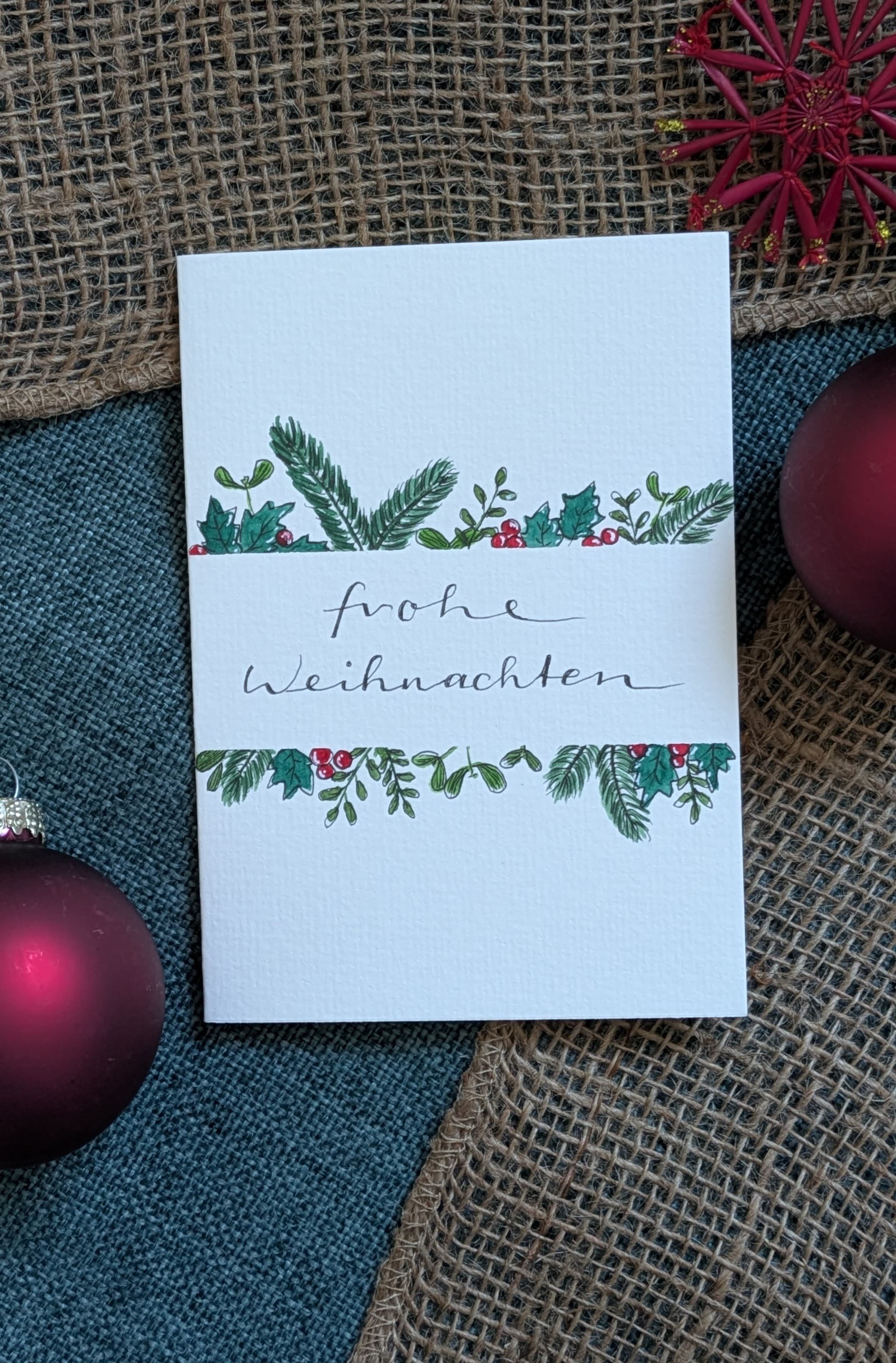 "Frohe Weihnachten" Grußkarte