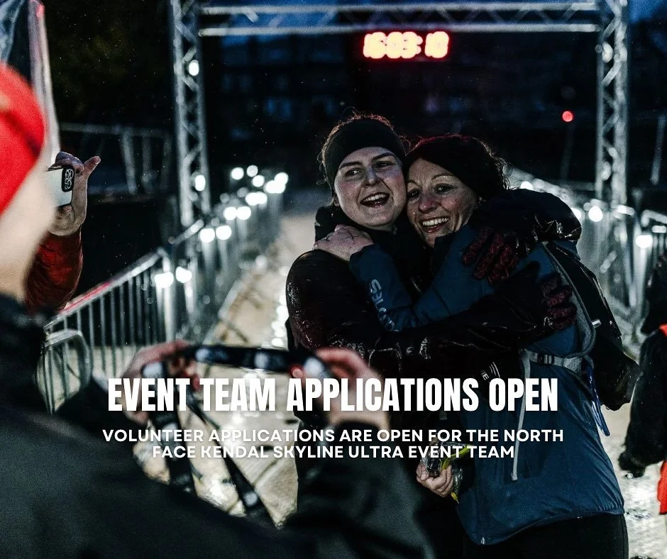 📣THE NORTH FACE KENDAL SKYLINE EVENT TEAM APPLICATIONS NOW OPEN! 🎉
Want to get involved in The North Face Kendal Skyline Ultra? 💥 
Then join the Volunteer Event Team who will be providing our runners in Kendal with a great experience that they w