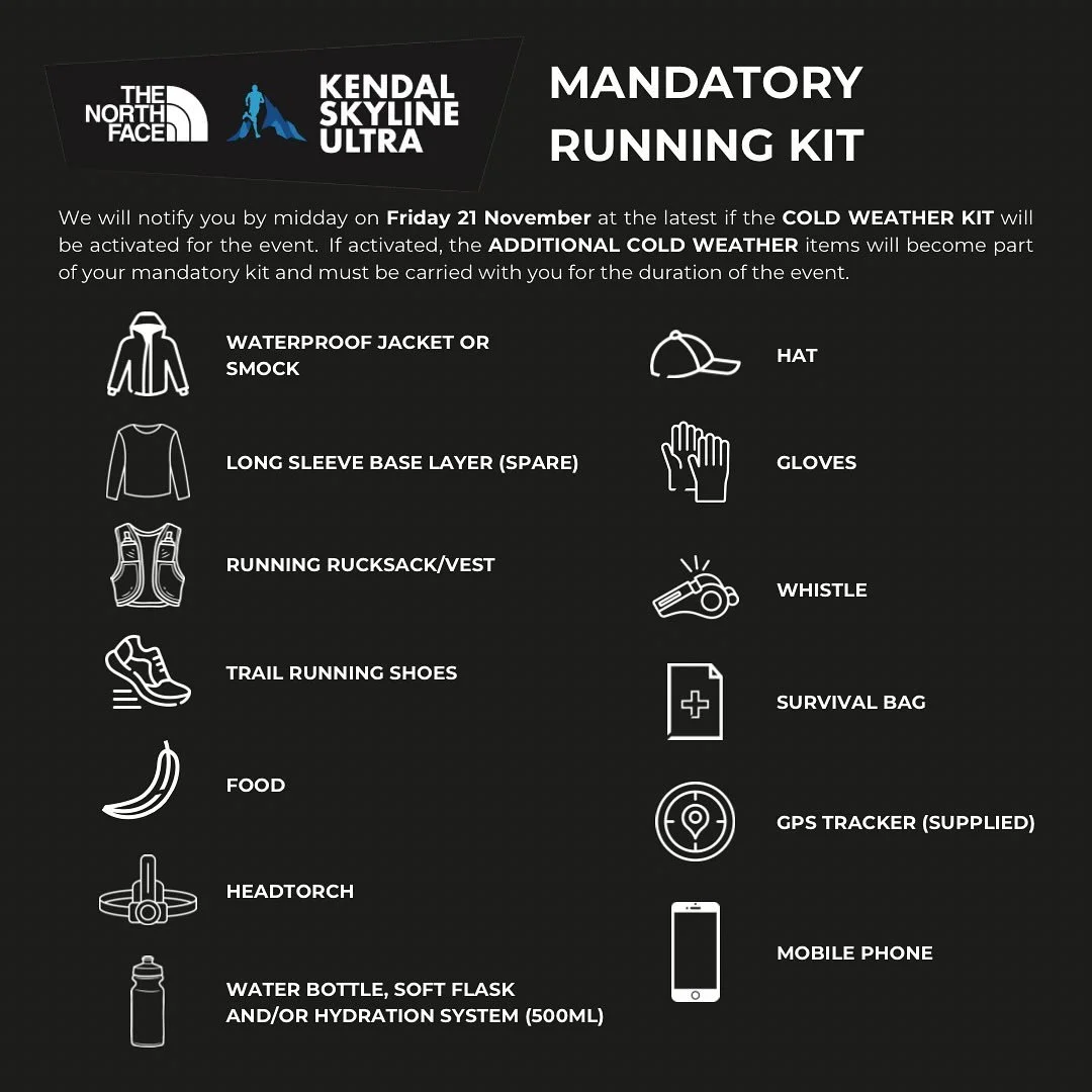 🤔 Have you checked that you have all your mandatory kit list items? 🎒
&nbsp;
All runners 🏃🏽&zwj;♀️🏃🏻 will be required to carry the minimum mandatory kit with them at all times while on the race route.&nbsp; You can find the downloadable kit che