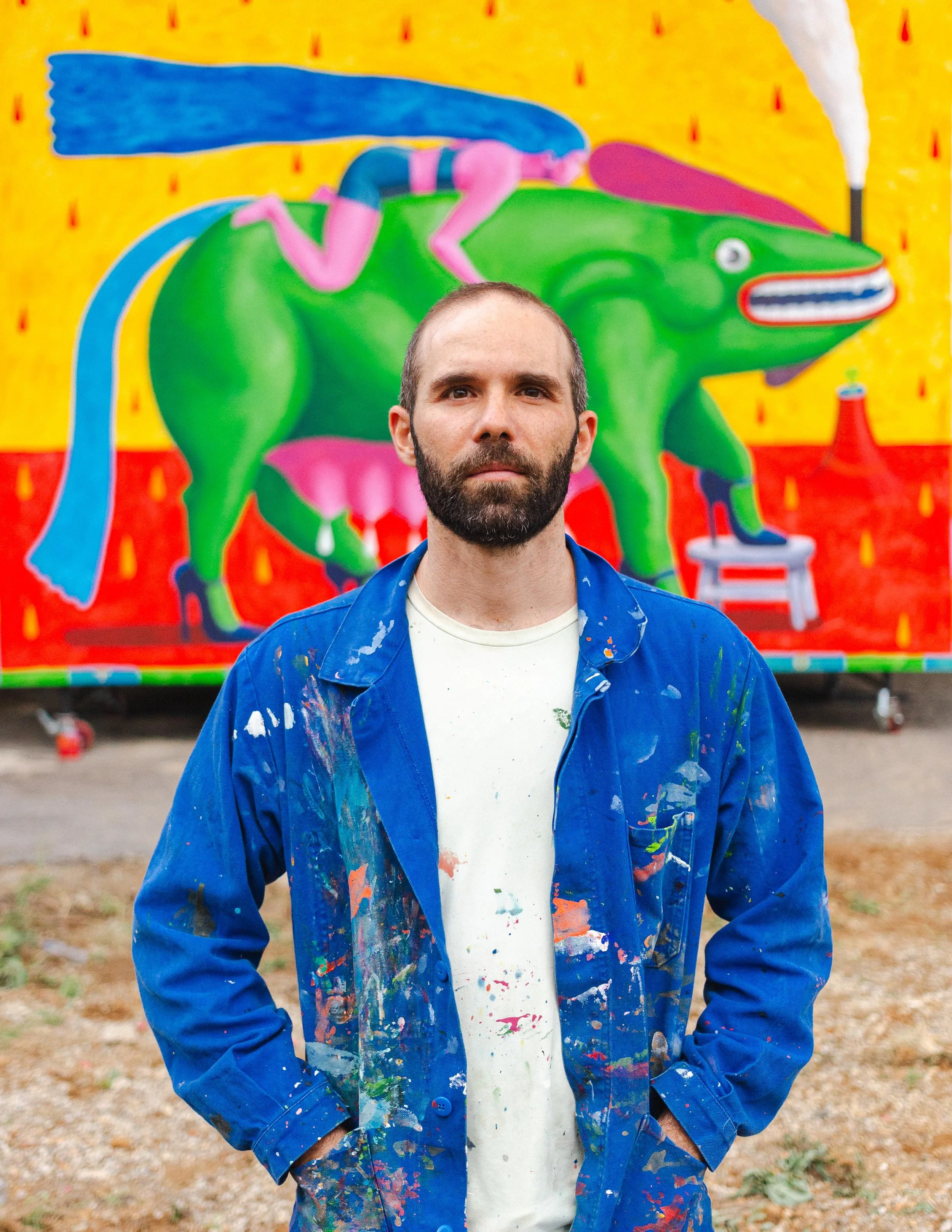 Kendt street art kunstner der laver gavlmalerier