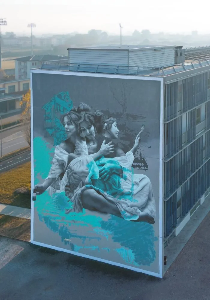 STREET ART FEMALE ARTIST JDL JUDITH DE LEEUW MURAL ECCHI DI DOMANI ECHOES OF TOMORROW FABERBOX
