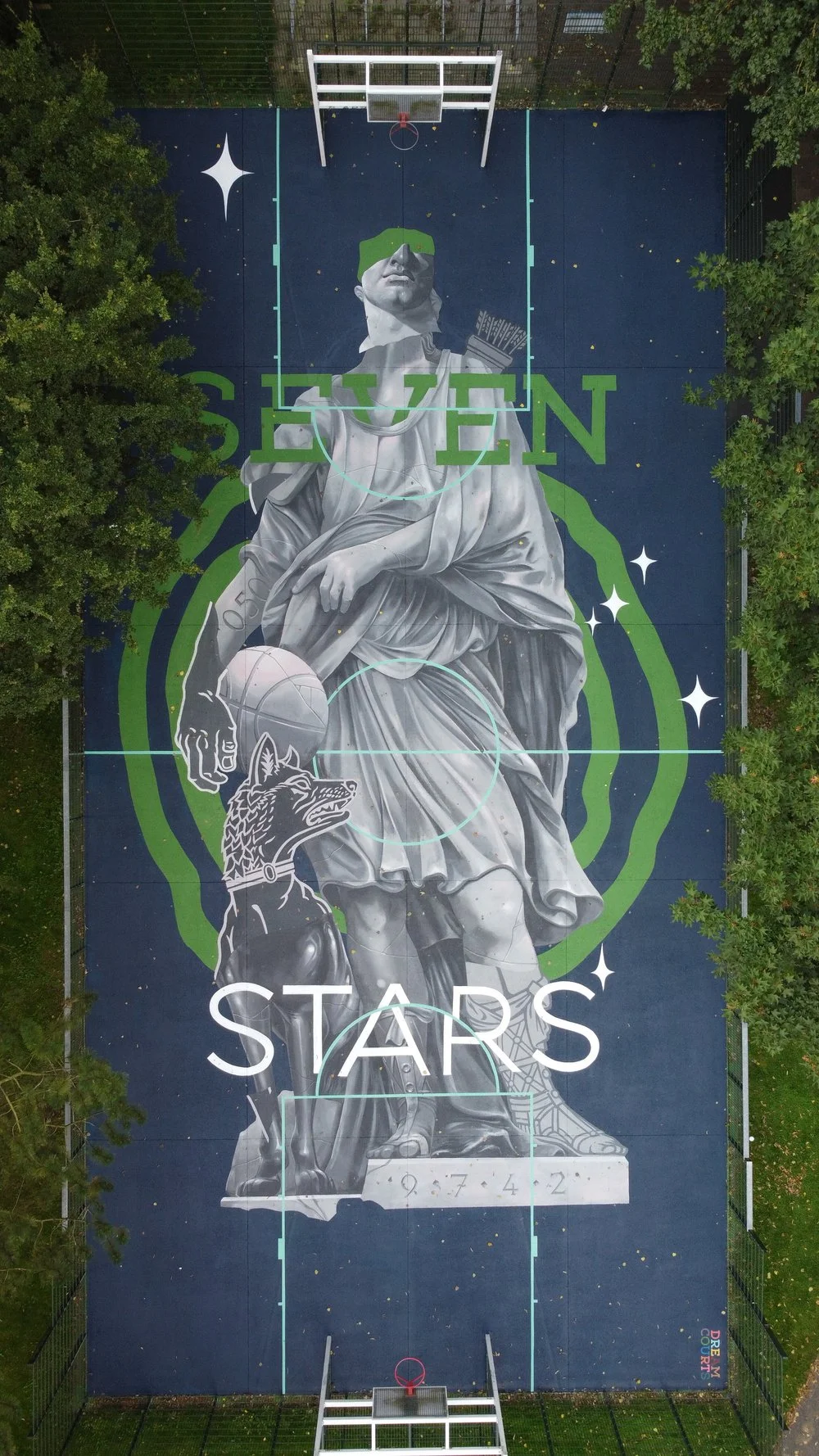 Dreamcourts, kunstudsmykning af boldbane, coating, gummibelægning, kunst og idræt