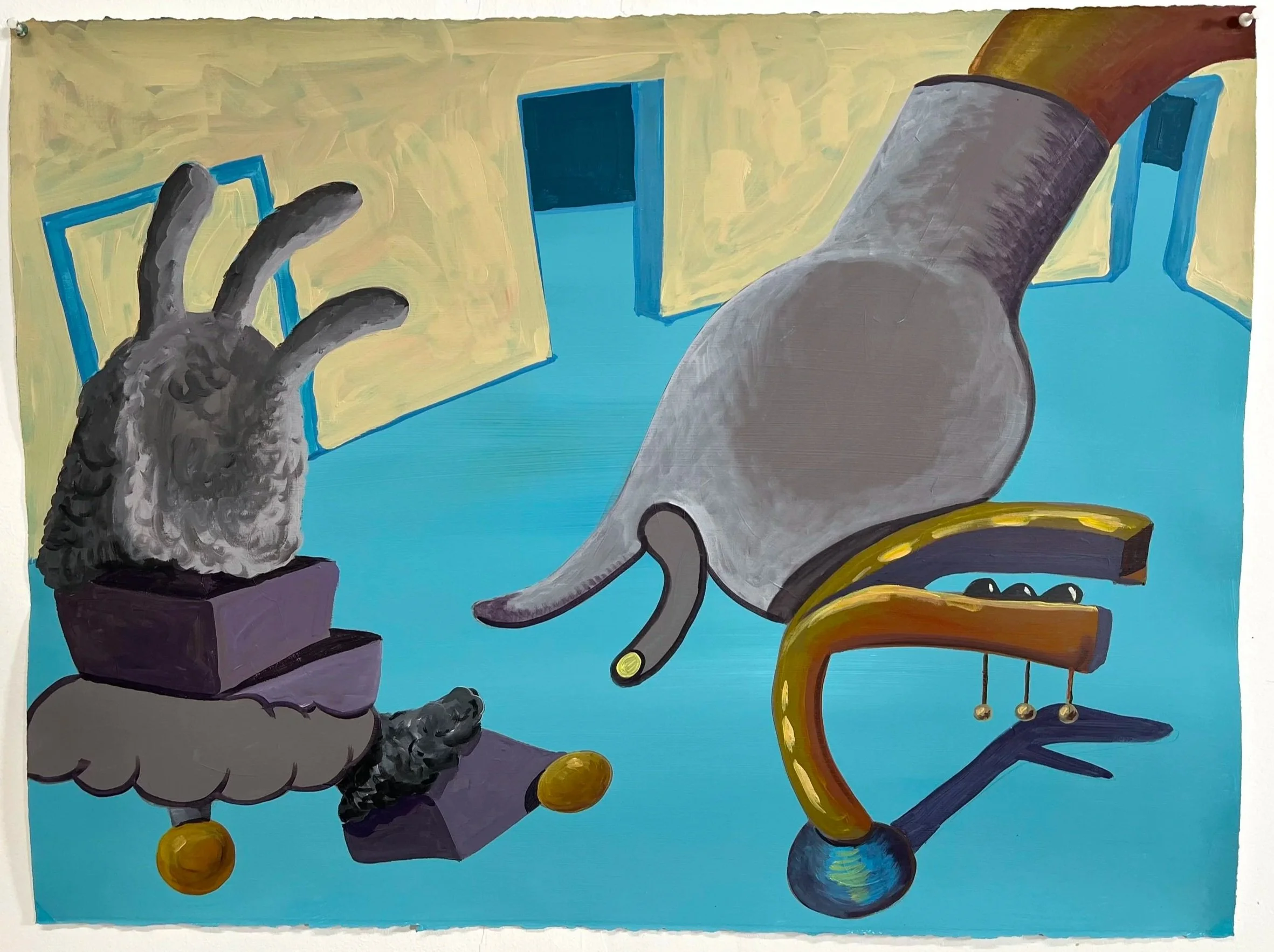 1%29+Hare+in+Hat%2C2025+Acrylic+on+paper+22.5%2522+x+30%2522.jpg