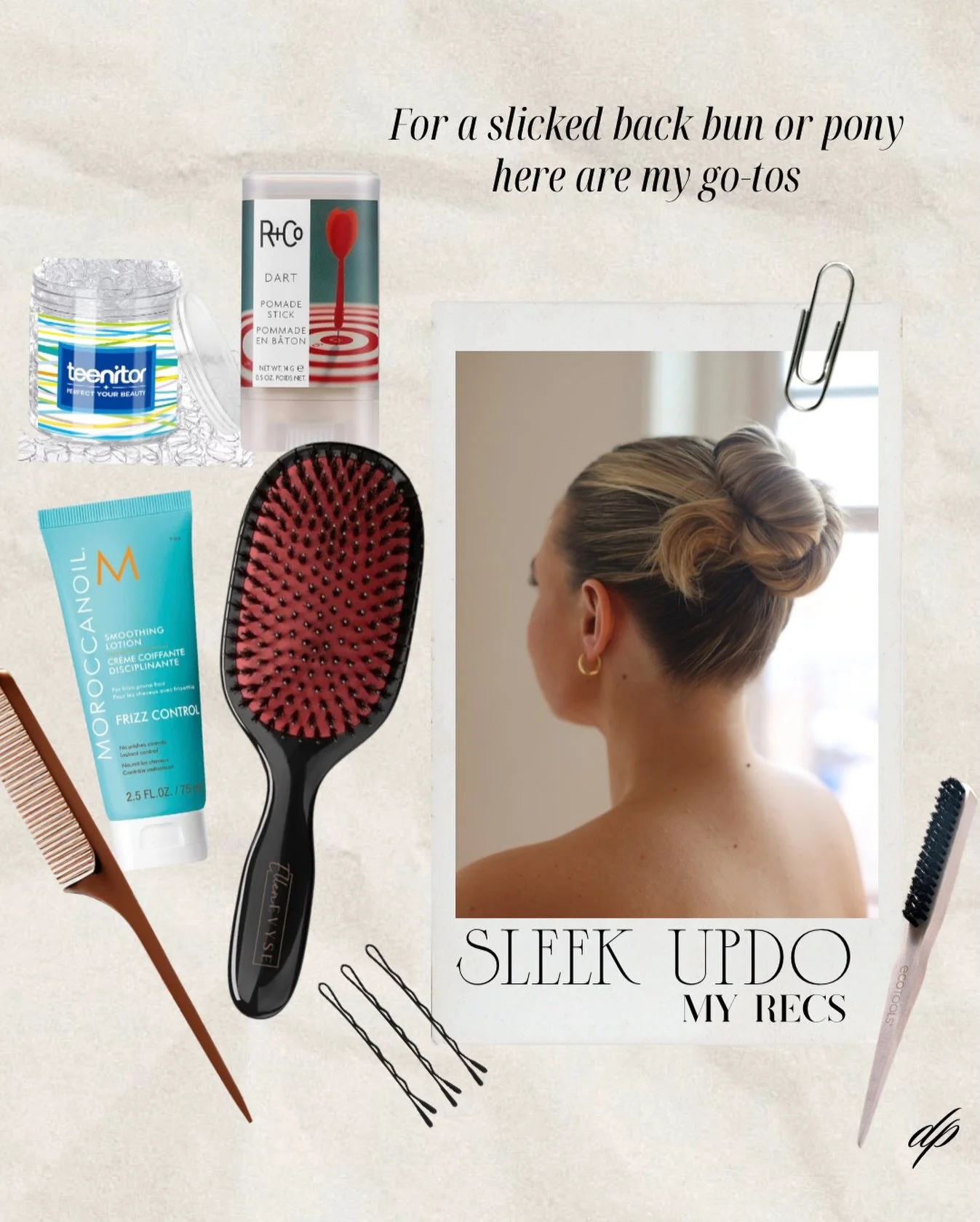 Slicked-back styles are all about control, not product overload.

These are the tools I actually reach for when I want hair to look clean, intentional, and not crunchy.

Everything linked here is something I&rsquo;ve used on real clients + myself &md
