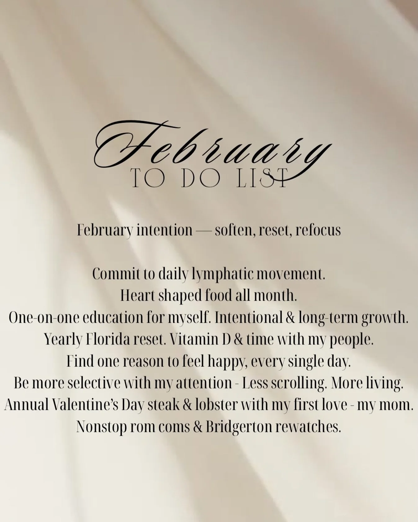 Letting February be about alignment, not urgency &amp; sprinkling in all the love ✨

What are your goals for the month ahead?