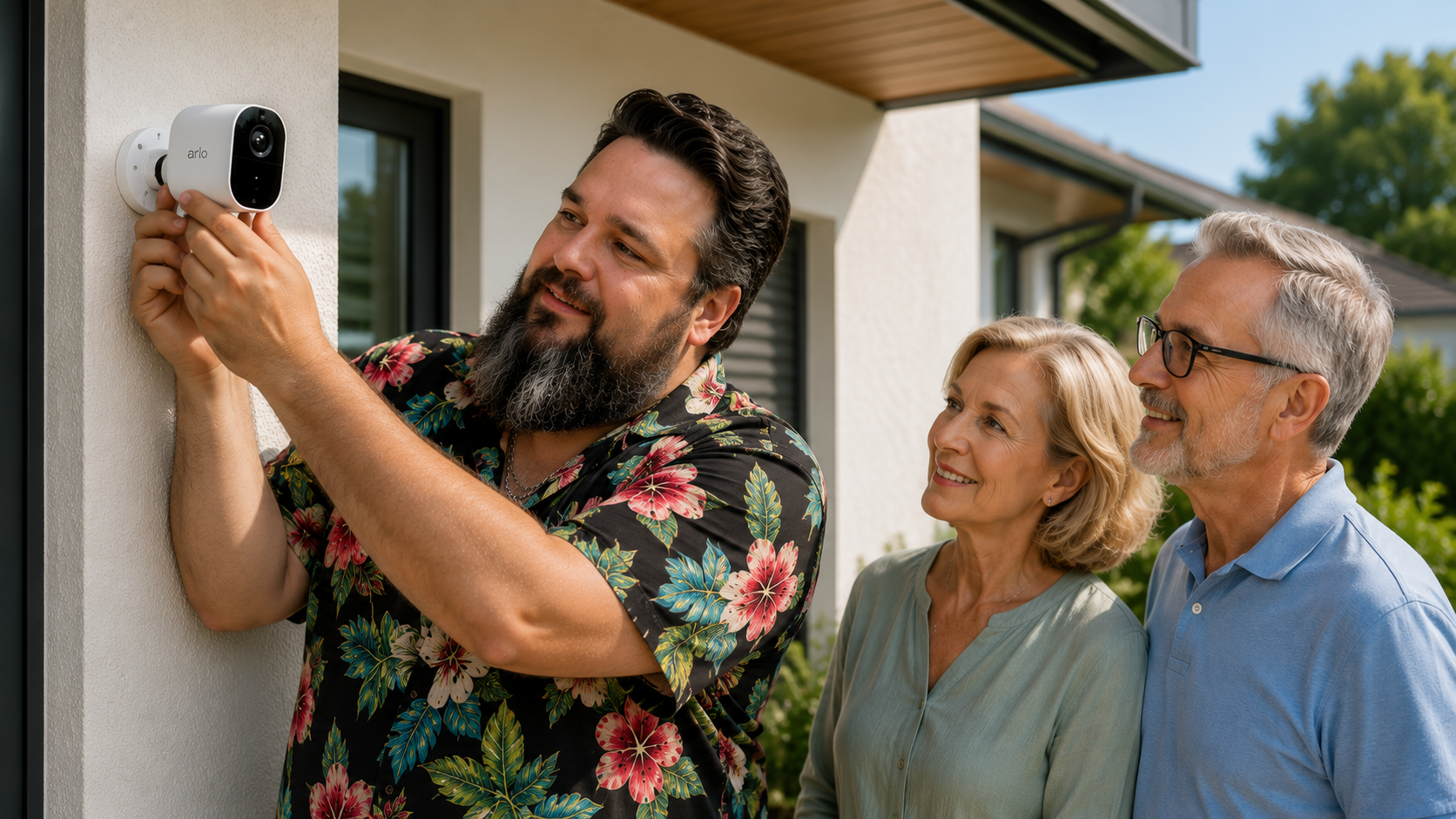 Einrichtung von Smart-Home-Geräten, Video-Türklingeln und Überwachungskameras durch TechniKing beim Kunden zuhause.