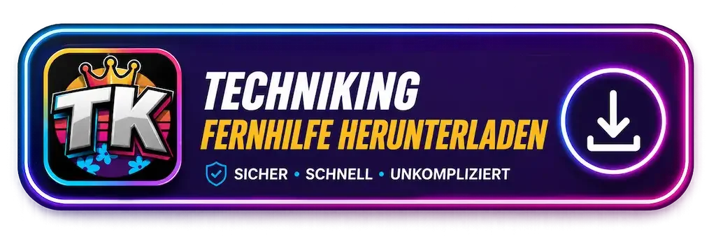 TechniKing Fernhilfe herunterladen – sichere Fernwartung für Computerhilfe und technischen Support.