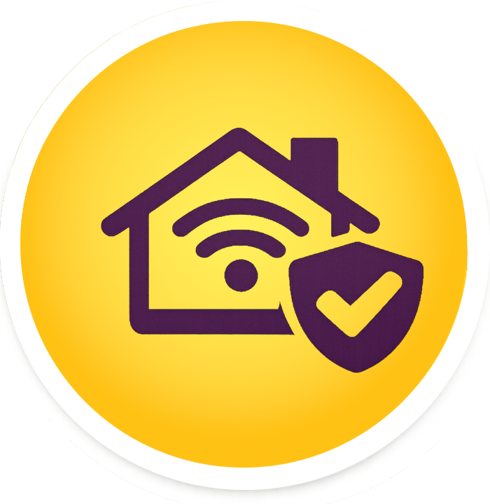 Symbol für Smarthome-Lösungen, Sicherheitstechnik und intelligente Haussteuerung.