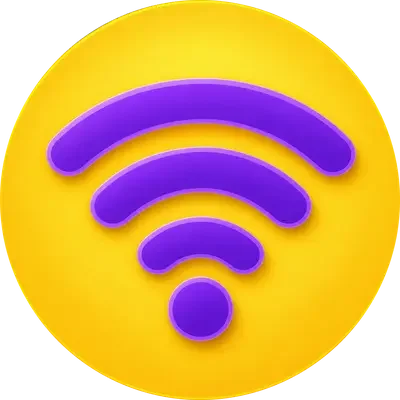 Symbol für WLAN-Optimierung und Hilfe bei Internet- und Verbindungsproblemen.