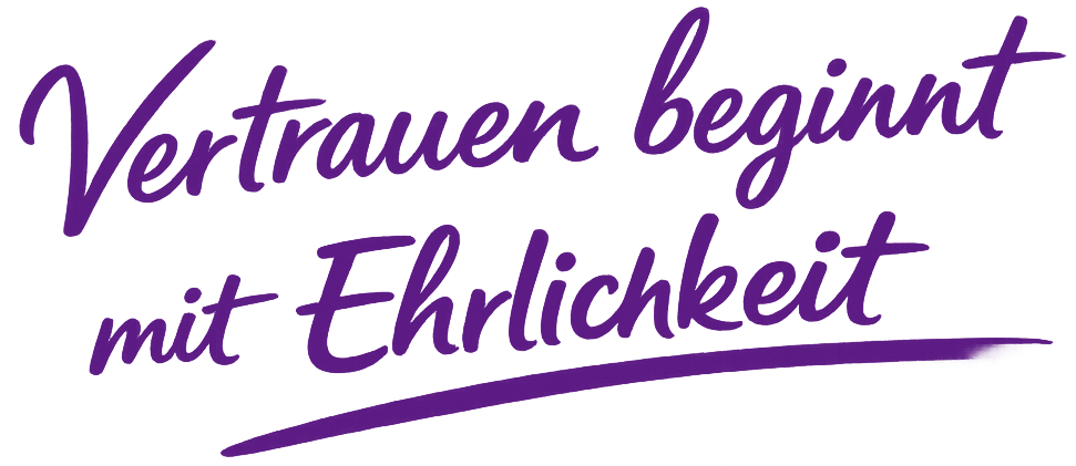 Schriftzug „Vertrauen beginnt mit Ehrlichkeit“ als Symbol für transparente Preise und faire Beratung bei TechniKing.