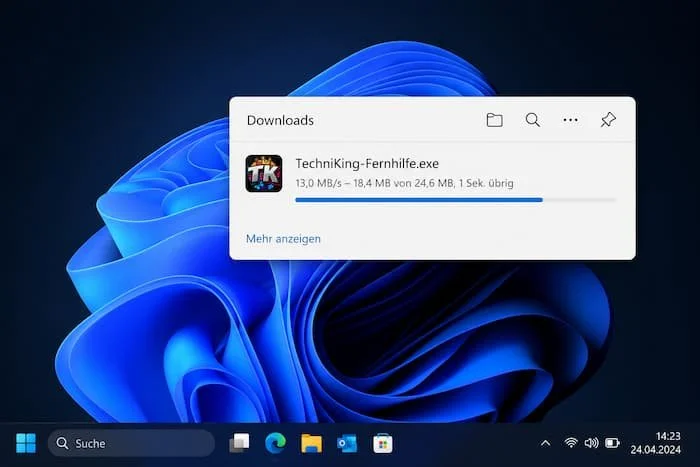 TechniKing Fernhilfe unter Windows herunterladen und starten.