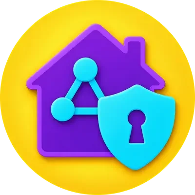 Symbol für Smarthome-Lösungen, Sicherheitstechnik und intelligente Haussteuerung.