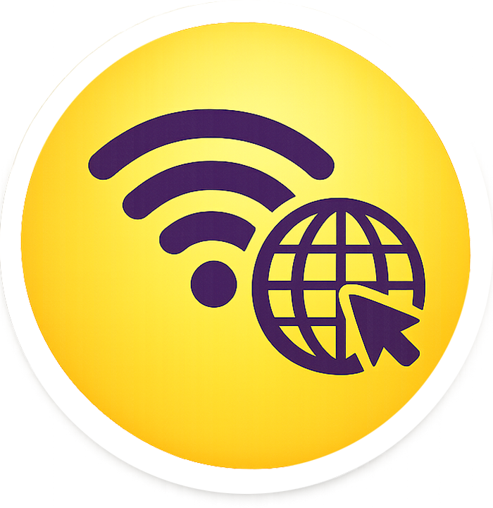 Symbol für WLAN-Optimierung und Hilfe bei Internet- und Verbindungsproblemen.