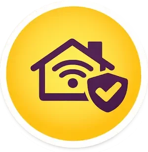 Symbol für Smarthome-Lösungen, Sicherheitstechnik und intelligente Haussteuerung.