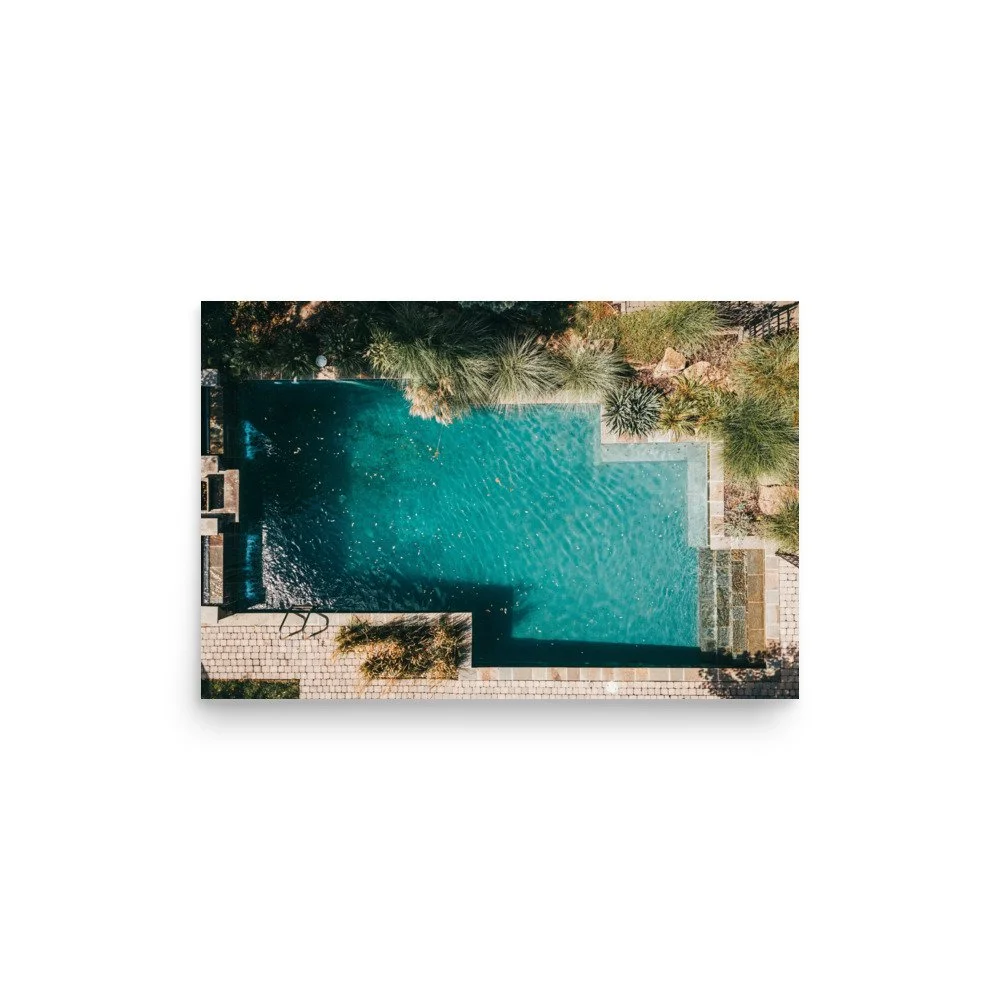 Piscine turquoise et palmiers – tirage photo d'art de Guillaume Gorini