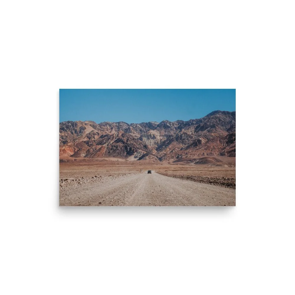 Route vers les montagnes colorées, Vallée de la Mort – Tirage d'art