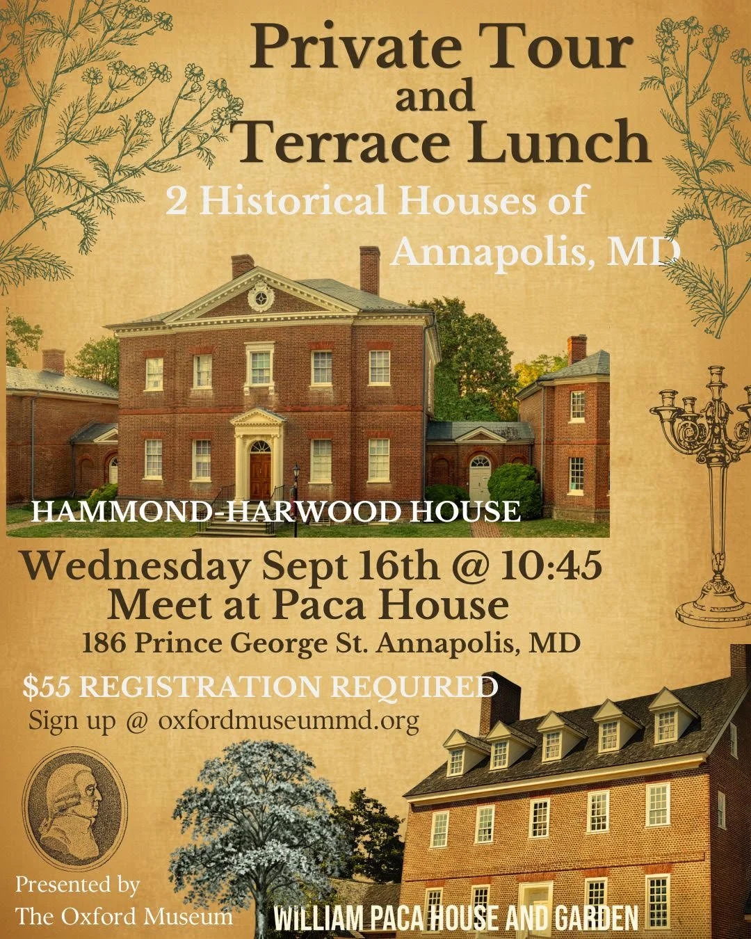 Paca & Hammond-Harwood Houses Private Tour and Terrace Lunch
