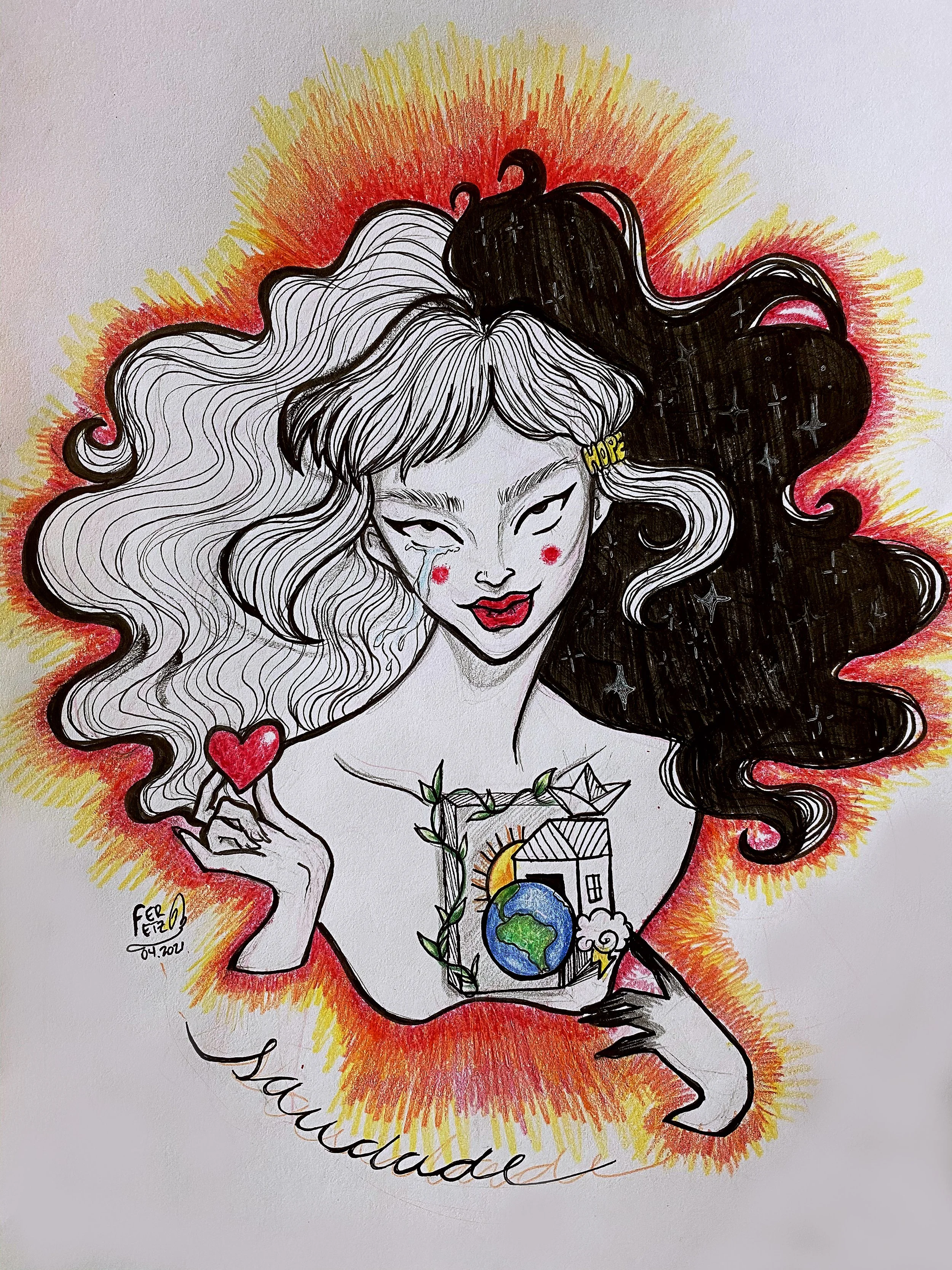 Colored Pencil + Nankin