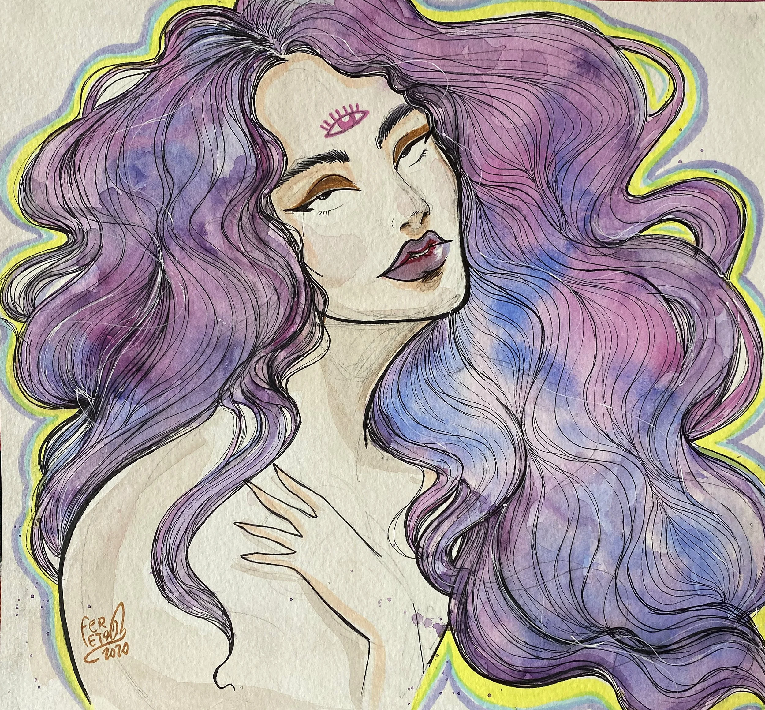 Watercolor + Markers 