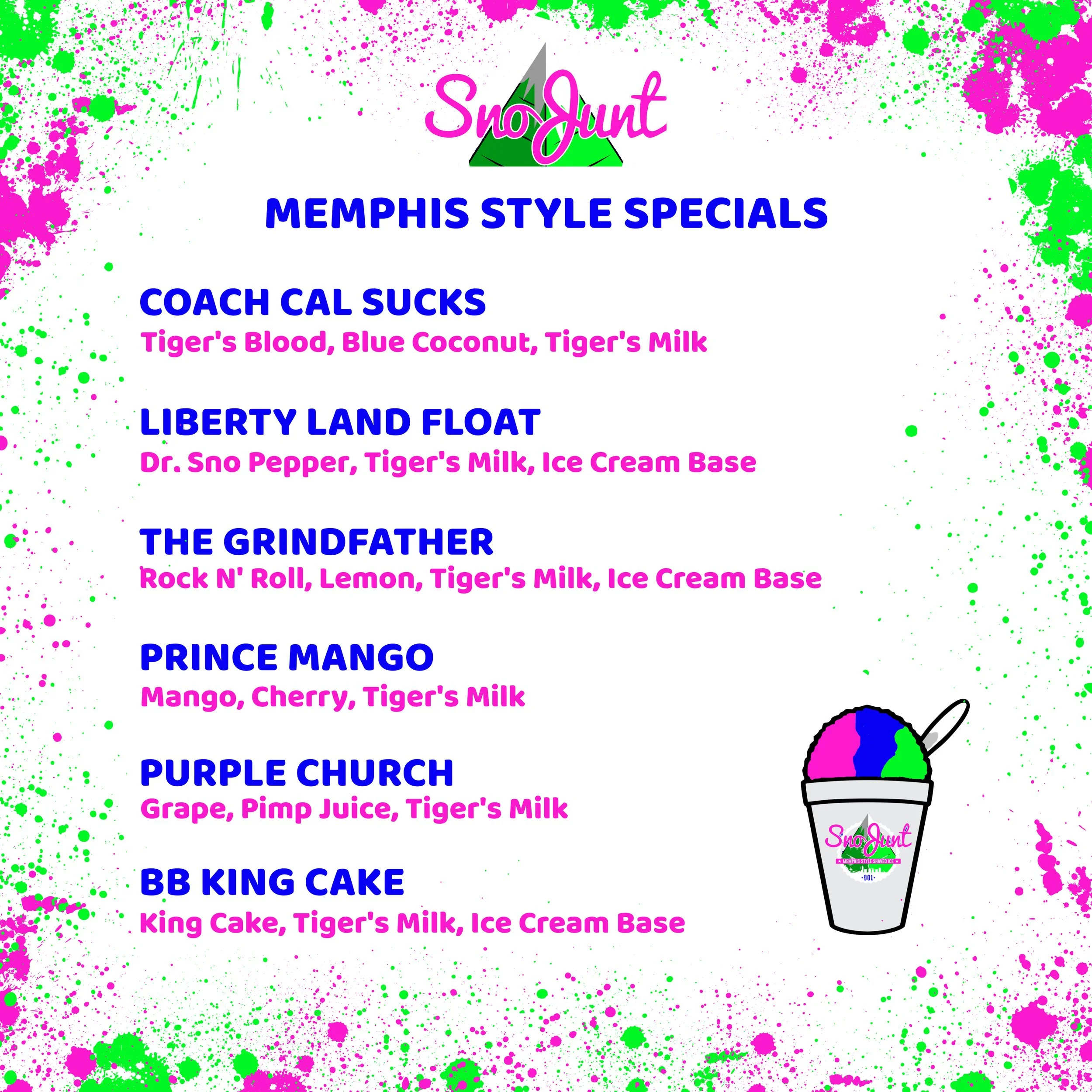 The best shaved ice in Memphis! 100% pure cane sugar syrup. No high ...