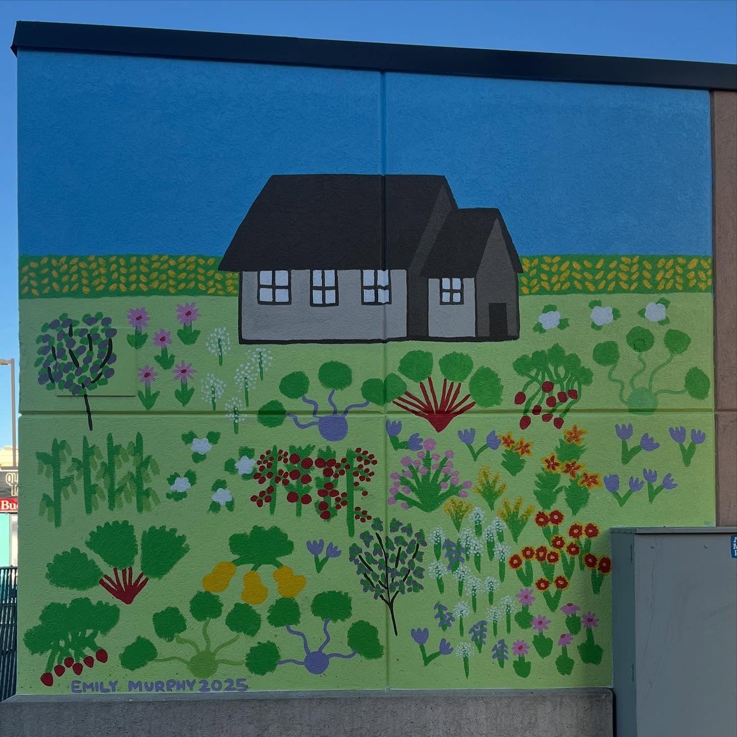 she&rsquo;s finished ✨ my first ever mural! so thankful for this opportunity from the city of Mandan to be a part of their first ever art alley 🎨 located behind the old town tavern in Mandan! my mural represents the simple education living in North 