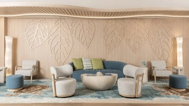 Where island elegance meets modern hospitality. Inspired by the essence of St. Thomas, the new Hampton Inn development blends vibrant energy with serene sophistication. Soothing hues of blue and taupe, paired with organic textures, create a calming a