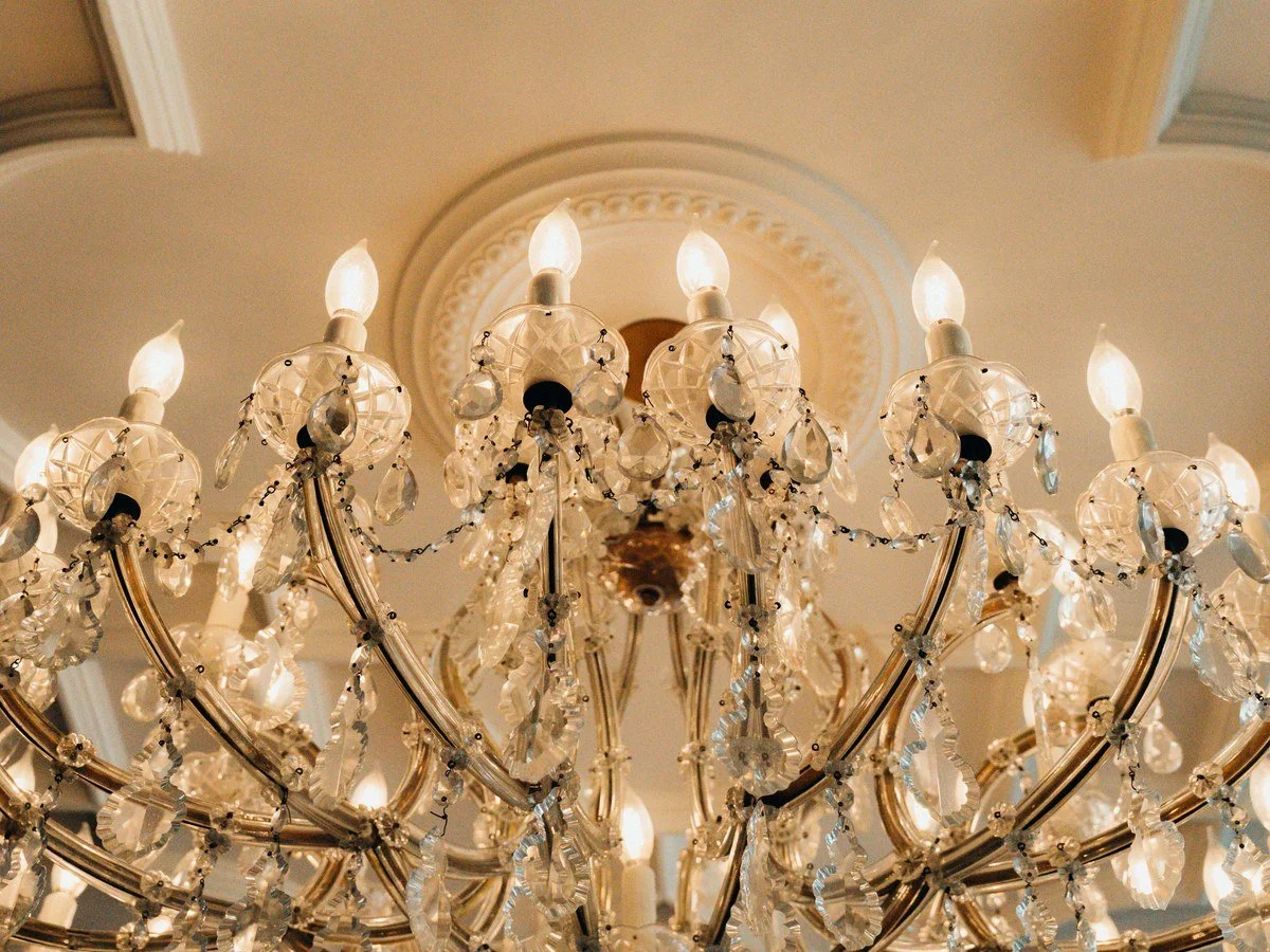 Crystal chandelier architectural detail
