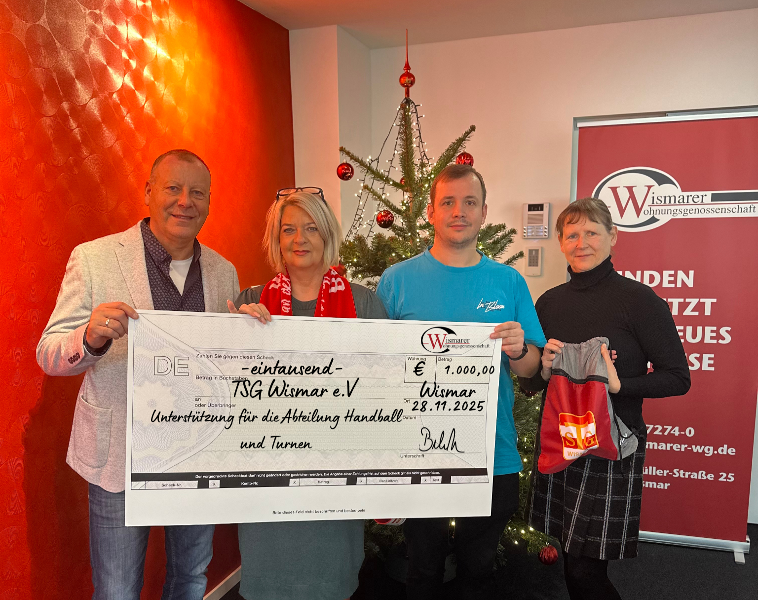 Wismarer Wohnungs-genossenschaft eG unterstützt unseren Verein