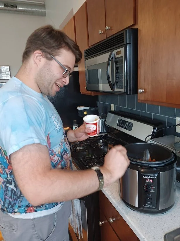 20220624 Josh Adds Ricotta to Instant Pot Baked Ziti 2.jpg
