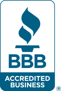 BBB Accredited Business logo with a torch symbol.