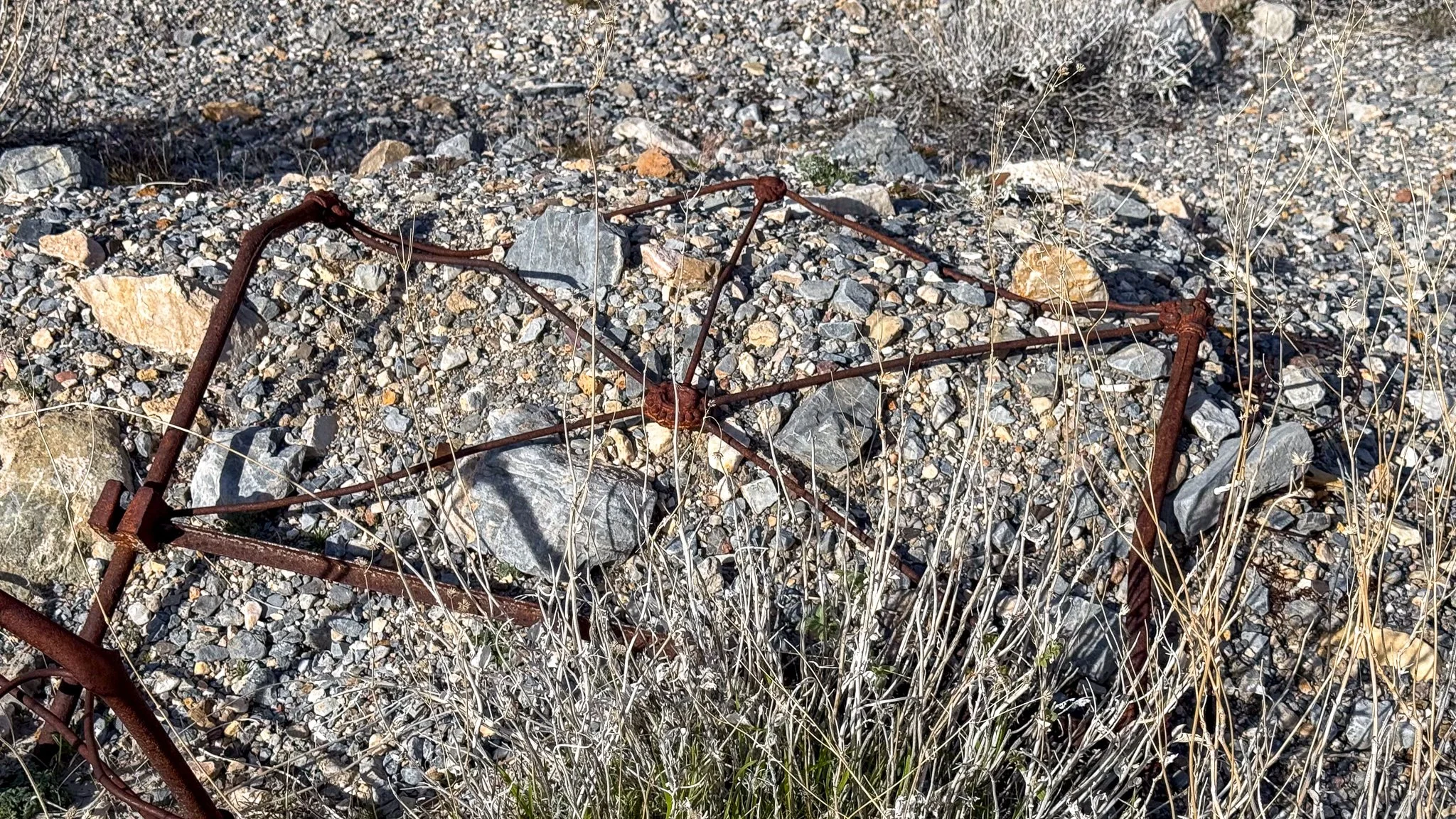  Old ornamental headframe at the cabin site. 