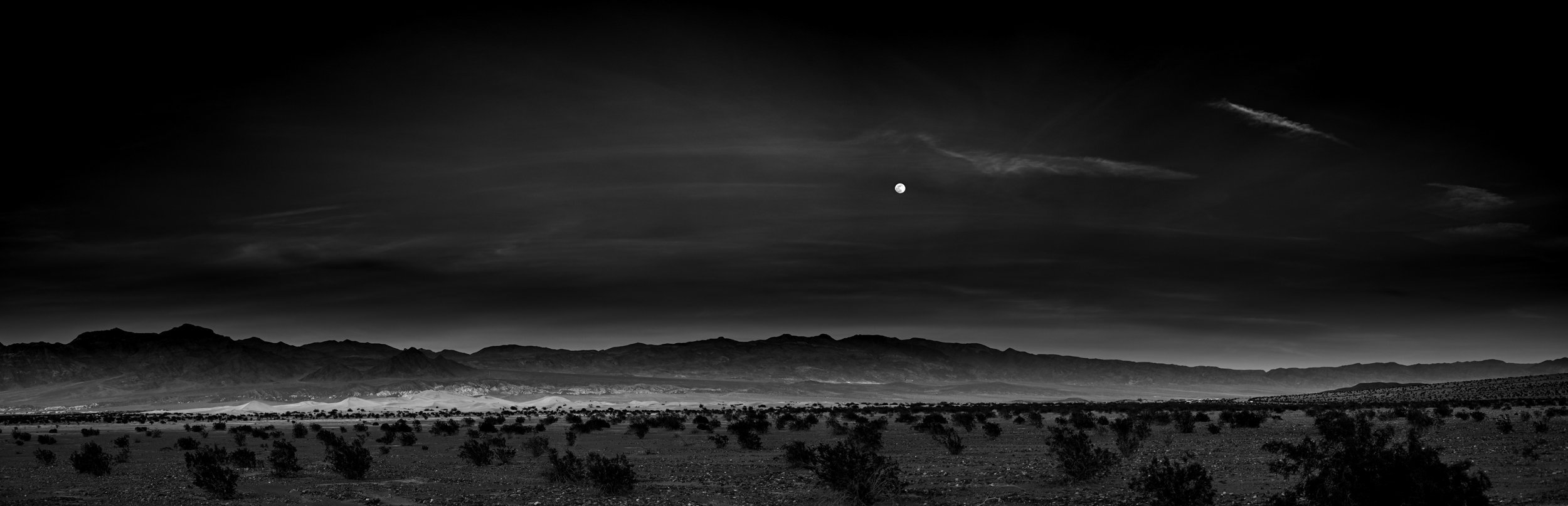  Moonrise over the Mesquite Dunes taken from east of Stovepipe Well. 