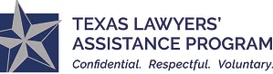 Logo for Texas Lawyers' Assistance Program with a star graphic and slogan 'Confidential. Respectful. Voluntary.'